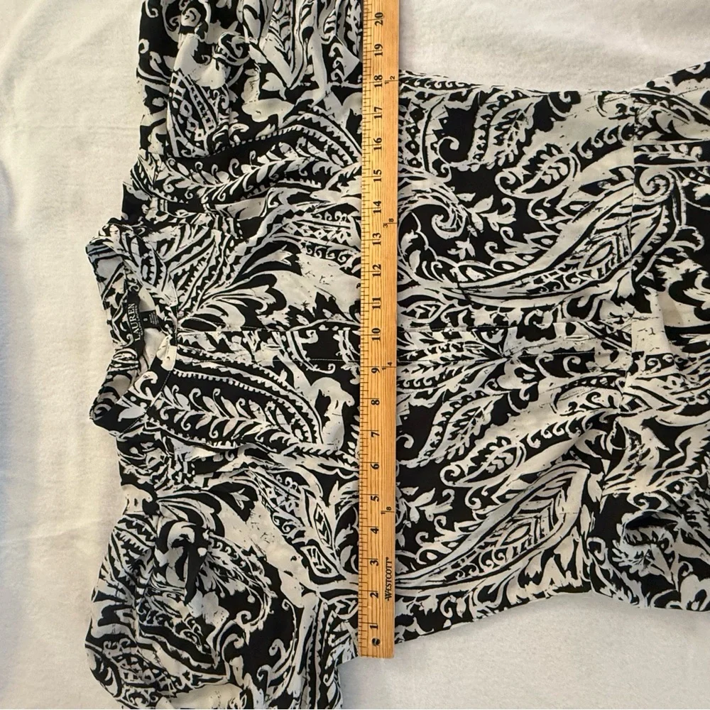 Lauren Ralph Lauren Monochrome Floral Fit To Flare Dress